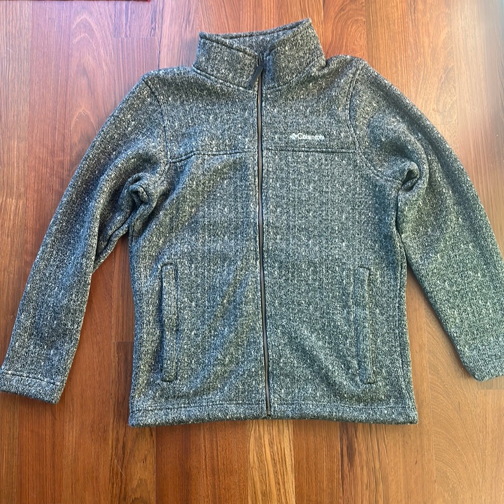 Columbia Sportswear Jacket Grey Polyester Fleece Full Zip Men's Medium